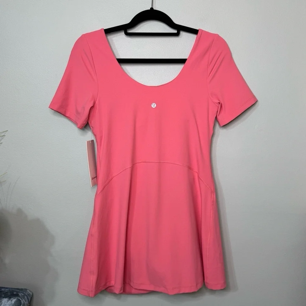 Lululemon Align Short Sleeve Dress Athletic Mini Dress Sakura Pink 10 12 NWT - Picture 6 of 15